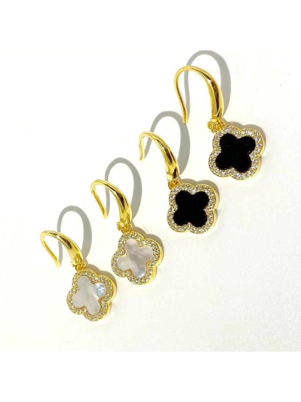 14k GP Sterling silver 10.5mm Clover Earrings